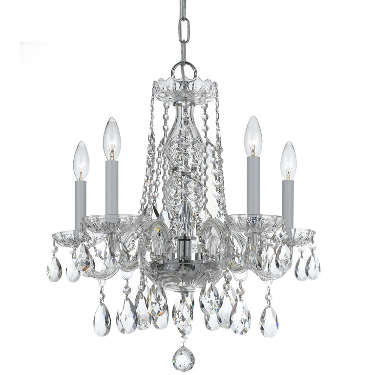 Crystorama - 1061-CH-CL-MWP - Five Light Mini Chandelier - Traditional Crystal - Polished Chrome Crystorama - 1061-CH-CL-MWP - Five Light Mini Chandelier - Traditional Crystal - Polished Chrome