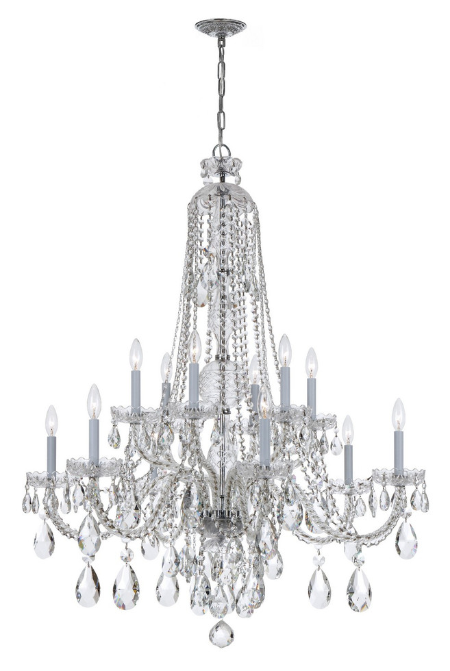 Crystorama - 1114-CH-CL-MWP - 12 Light Chandelier - Traditional Crystal - Polished Chrome Crystorama - 1114-CH-CL-MWP - 12 Light Chandelier - Traditional Crystal - Polished Chrome