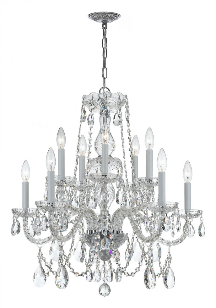 Crystorama - 1130-CH-CL-MWP - Ten Light Chandelier - Traditional Crystal - Polished Chrome Crystorama - 1130-CH-CL-MWP - Ten Light Chandelier - Traditional Crystal - Polished Chrome