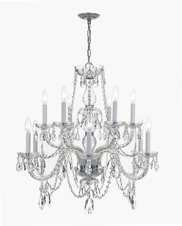 Crystorama - 1135-CH-CL-S - 12 Light Chandelier - Traditional Crystal - Polished Chrome Crystorama - 1135-CH-CL-S - 12 Light Chandelier - Traditional Crystal - Polished Chrome