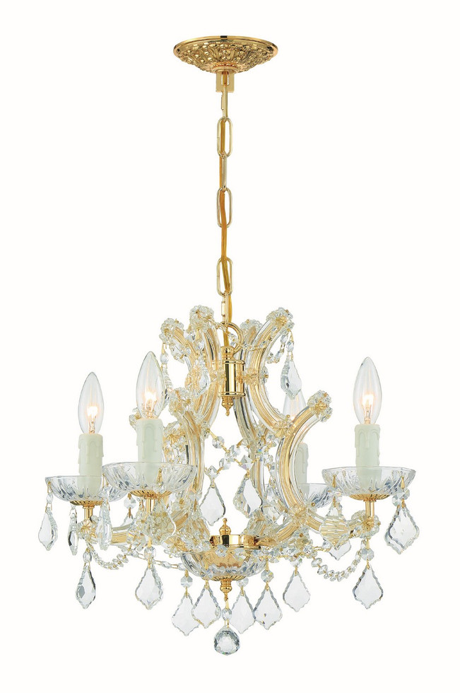 Crystorama - 4474-GD-CL-MWP - Four Light Mini Chandelier - Maria Theresa - Gold Crystorama - 4474-GD-CL-MWP - Four Light Mini Chandelier - Maria Theresa - Gold
