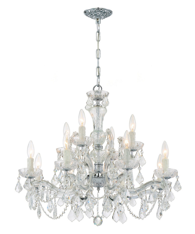 Crystorama - 4479-CH-CL-SAQ - 12 Light Chandelier - Maria Theresa - Polished Chrome Crystorama - 4479-CH-CL-SAQ - 12 Light Chandelier - Maria Theresa - Polished Chrome