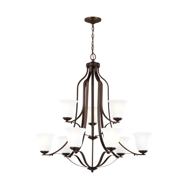 Generation Lighting - 3139009-710 - Nine Light Chandelier - Emmons - Bronze