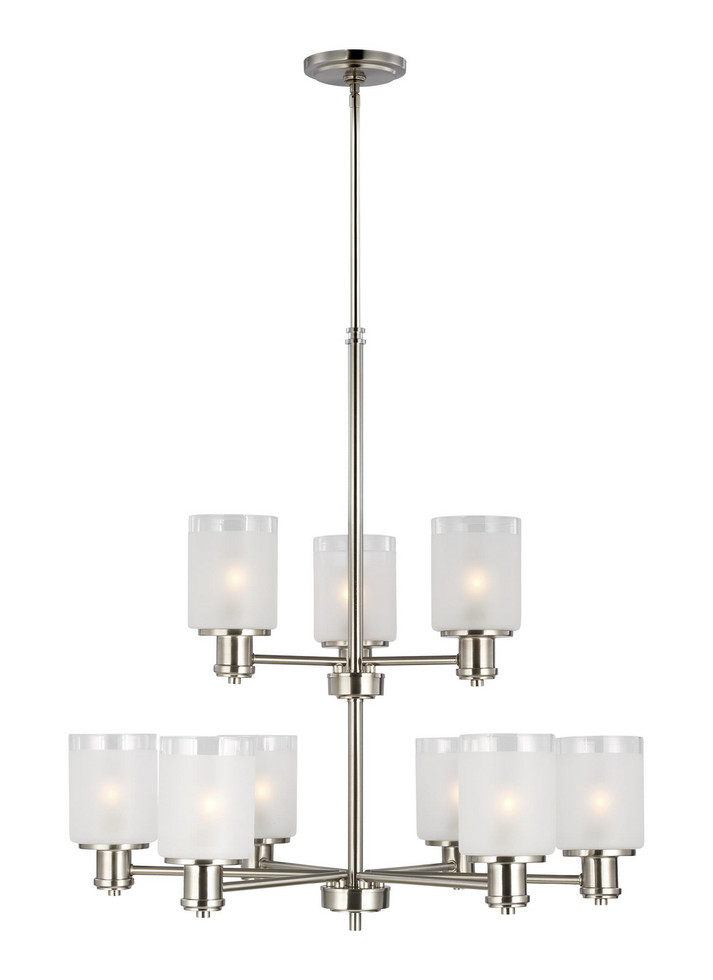 Generation Lighting - 3139809EN3-962 - Nine Light Chandelier - Norwood - Brushed Nickel Generation Lighting - 3139809EN3-962 - Nine Light Chandelier - Norwood - Brushed Nickel