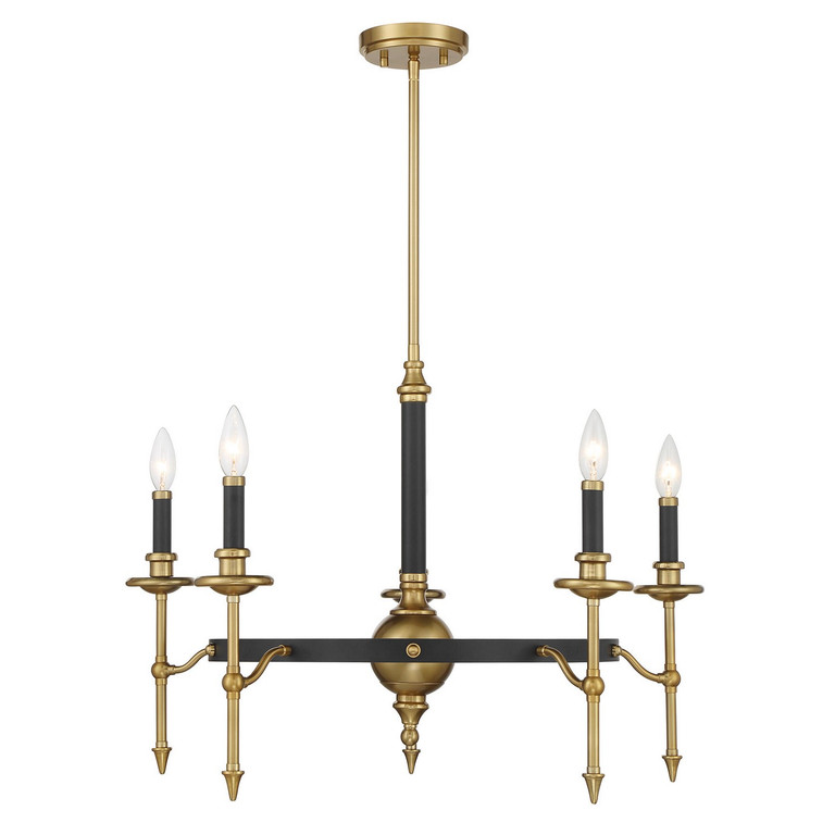 Savoy House - 1-9511-5-143 - Five Light Chandelier - Consulate - Matte Black and Warm Brass Savoy House - 1-9511-5-143 - Five Light Chandelier - Consulate - Matte Black and Warm Brass