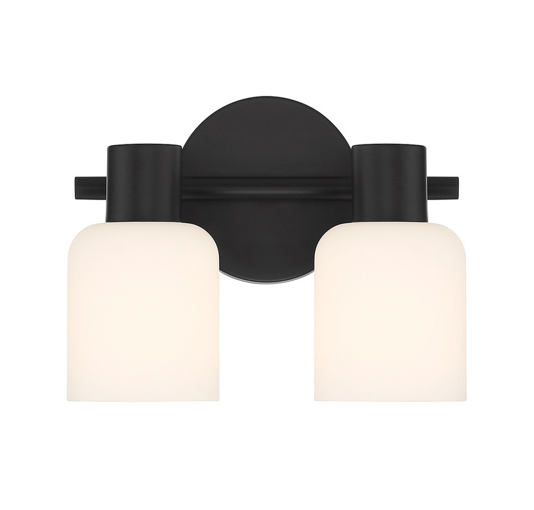 Lighting One E - V6-L8-9022-2-BK - Two Light Bathroom Vanity - Strand - Matte Black