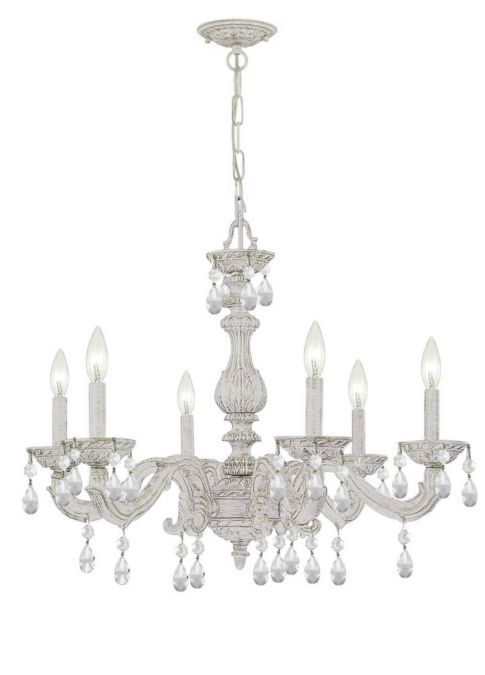 Crystorama - 5036-AW-CL-SAQ - Six Light Chandelier - Paris Market - Antique White Crystorama - 5036-AW-CL-SAQ - Six Light Chandelier - Paris Market - Antique White