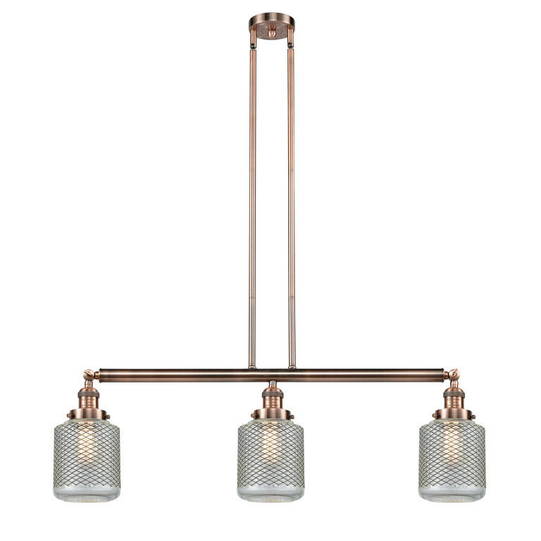 Innovations - 213-AC-G262 - Three Light Island Pendant - Franklin Restoration - Antique Copper Innovations - 213-AC-G262 - Three Light Island Pendant - Franklin Restoration - Antique Copper