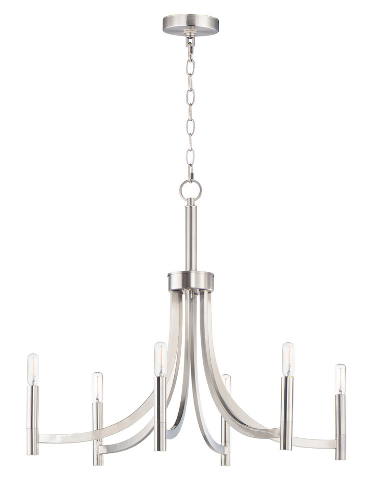 Maxim - 21526SN - Six Light Chandelier - Lyndon - Satin Nickel Maxim - 21526SN - Six Light Chandelier - Lyndon - Satin Nickel