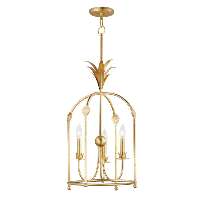 Maxim - 2884GL - Three Light Foyer Pendant - Paloma - Gold Leaf Maxim - 2884GL - Three Light Foyer Pendant - Paloma - Gold Leaf