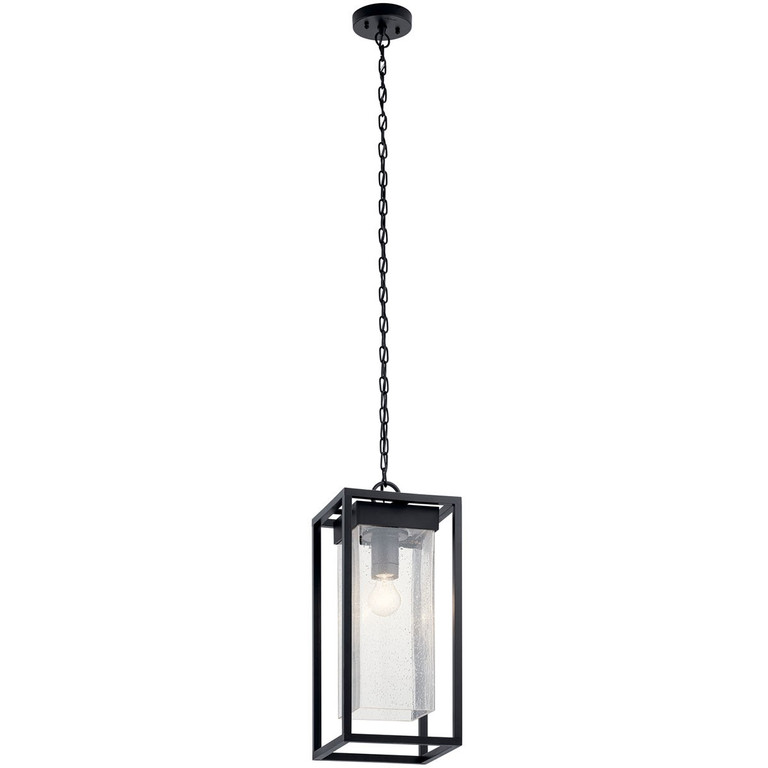 Kichler - 59064BSL - One Light Outdoor Pendant - Mercer - Black with Silver Highlights Kichler - 59064BSL - One Light Outdoor Pendant - Mercer - Black with Silver Highlights