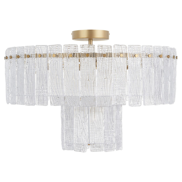 Cyan - 11630 - Seven Light Ceiling Mount - Othello - Aged Brass