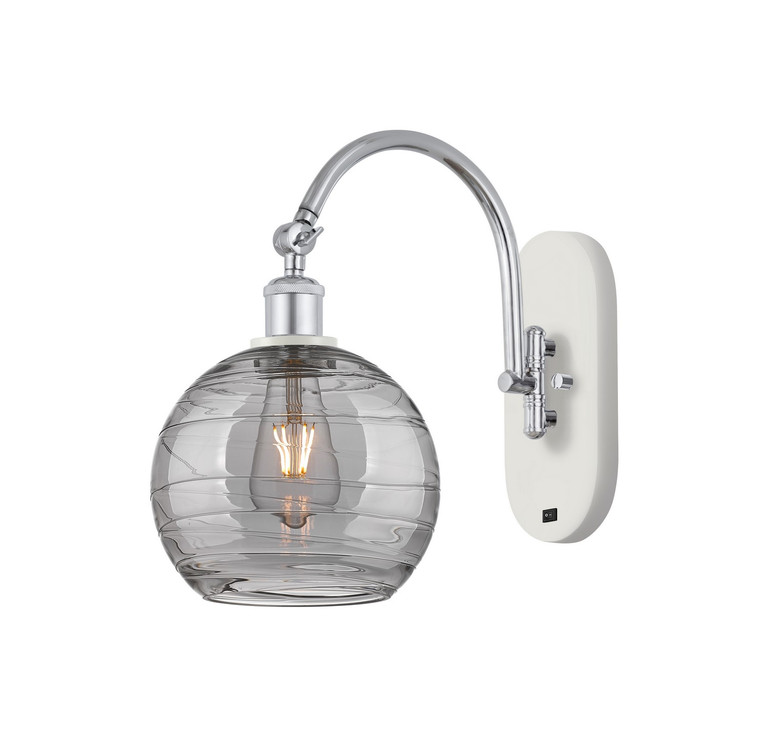 Innovations - 518-1W-WPC-G1213-8SM - One Light Wall Sconce - Ballston - White Polished Chrome