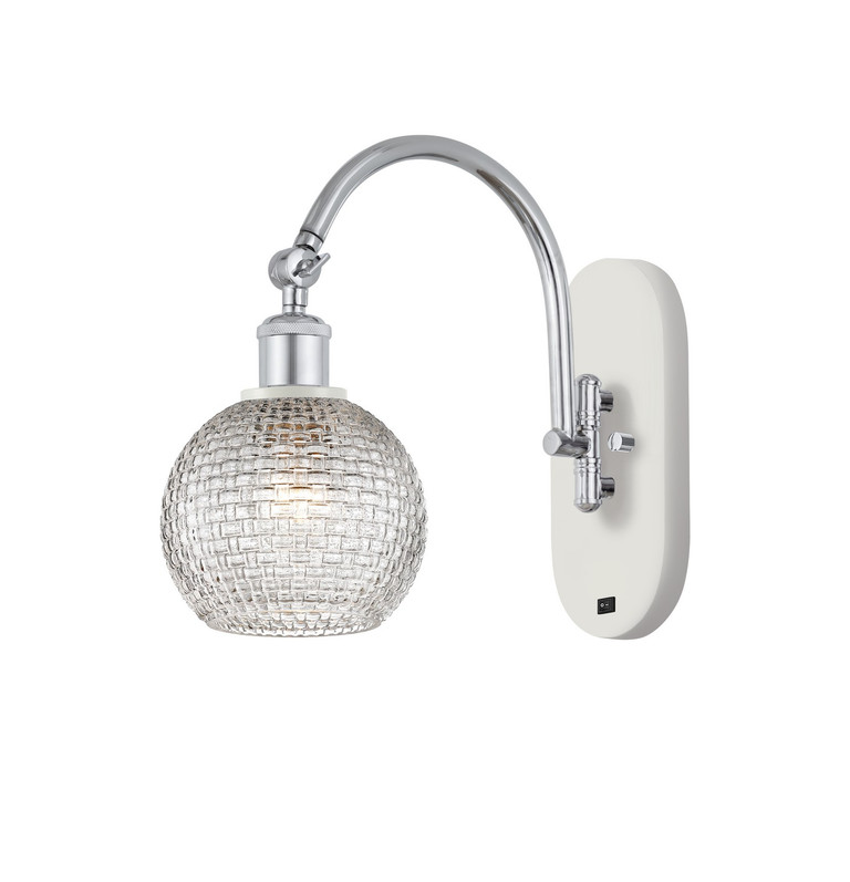 Innovations - 518-1W-WPC-G122C-6CL - One Light Wall Sconce - Ballston - White Polished Chrome