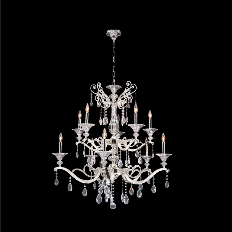 Allegri - 020154-017-SS001 - Ten Light Chandelier - Vasari - Silver Allegri - 020154-017-SS001 - Ten Light Chandelier - Vasari - Silver