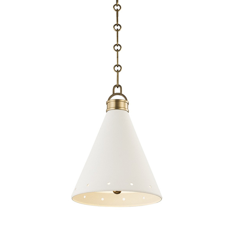 Hudson Valley - MDS400-AGB/WP - One Light Pendant - Plaster No.1 - Aged Brass/White Plaster Hudson Valley - MDS400-AGB/WP - One Light Pendant - Plaster No.1 - Aged Brass/White Plaster