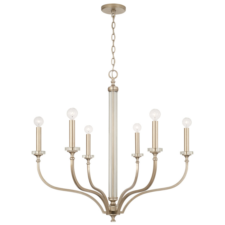 Capital Lighting - 444861BS - Six Light Chandelier - Breigh - Brushed Champagne Capital Lighting - 444861BS - Six Light Chandelier - Breigh - Brushed Champagne