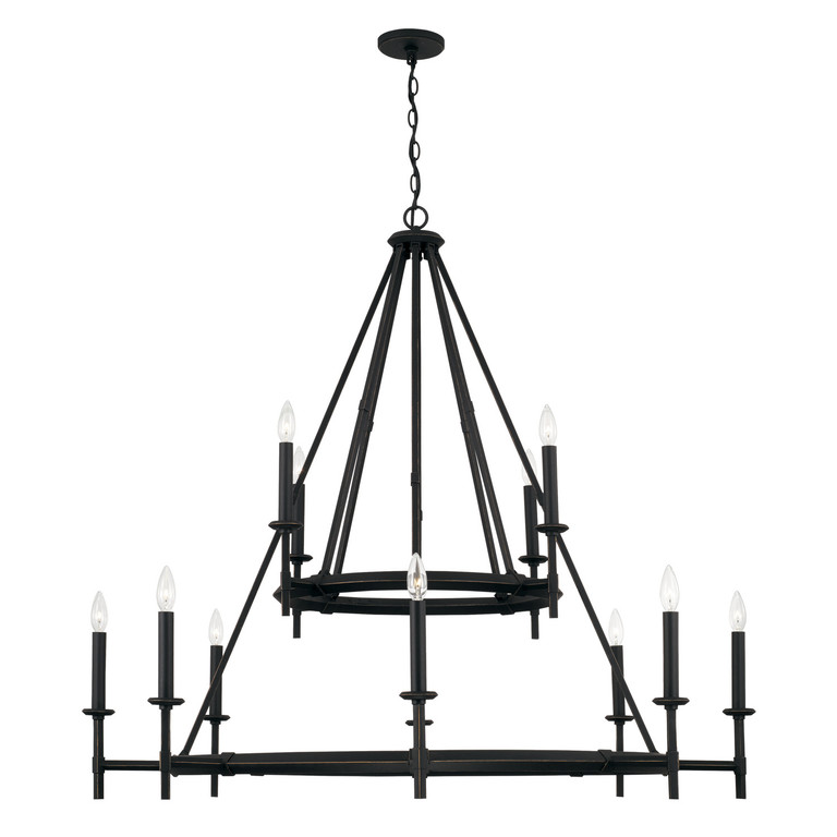 Capital Lighting - 445201IH - 12 Light Chandelier - Ogden - Brushed Black Iron Capital Lighting - 445201IH - 12 Light Chandelier - Ogden - Brushed Black Iron