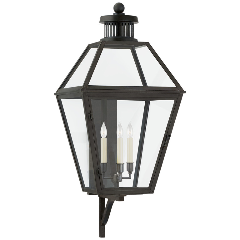 Visual Comfort Signature - CHO 2372BC-CG - Three Light Wall Lantern - Stratford - Blackened Copper Visual Comfort Signature - CHO 2372BC-CG - Three Light Wall Lantern - Stratford - Blackened Copper
