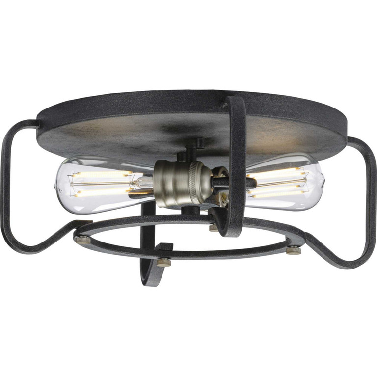 Progress Lighting - P350116-071 - Two Light Flush Mount - Foster - Gilded Iron