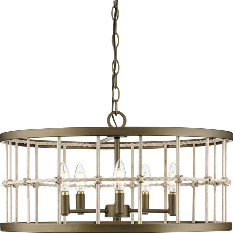 Progress Lighting - P400320-161 - Five Light Chandelier - Lattimore - Aged Brass Progress Lighting - P400320-161 - Five Light Chandelier - Lattimore - Aged Brass