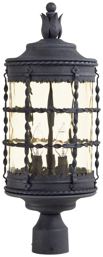 Minka-Lavery - 8885-A39 - Three Light Post Mount - Mallorca - Spanish Iron Minka-Lavery - 8885-A39 - Three Light Post Mount - Mallorca - Spanish Iron