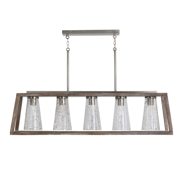 Capital Lighting - 840551HN-504 - Five Light Island Pendant - Connor - Barnhouse and Matte Nickel Capital Lighting - 840551HN-504 - Five Light Island Pendant - Connor - Barnhouse and Matte Nickel