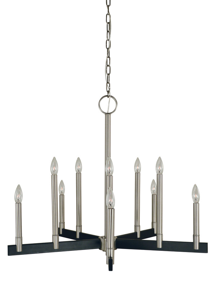Framburg - 5358 BN/MBLACK - Ten Light Chandelier - Jessica - Brushed Nickel/Matte Black Framburg - 5358 BN/MBLACK - Ten Light Chandelier - Jessica - Brushed Nickel/Matte Black