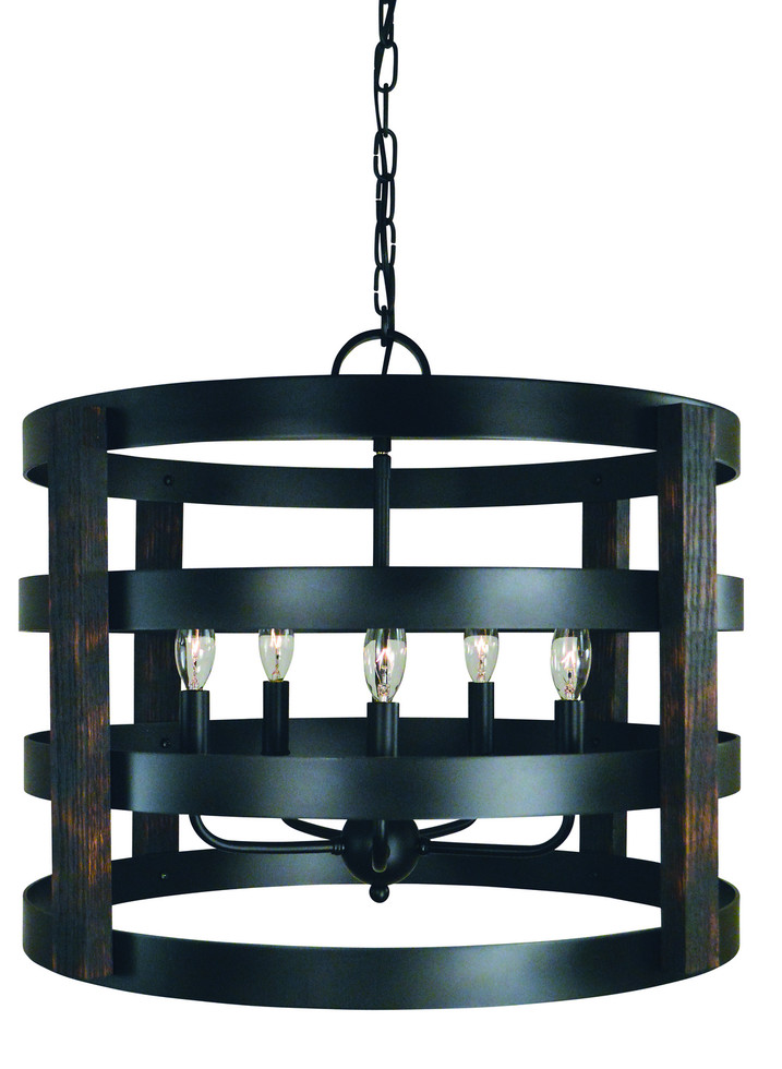 Framburg - L1005 MBLACK - Five Light Chandelier - Homestead - Matte Black Framburg - L1005 MBLACK - Five Light Chandelier - Homestead - Matte Black