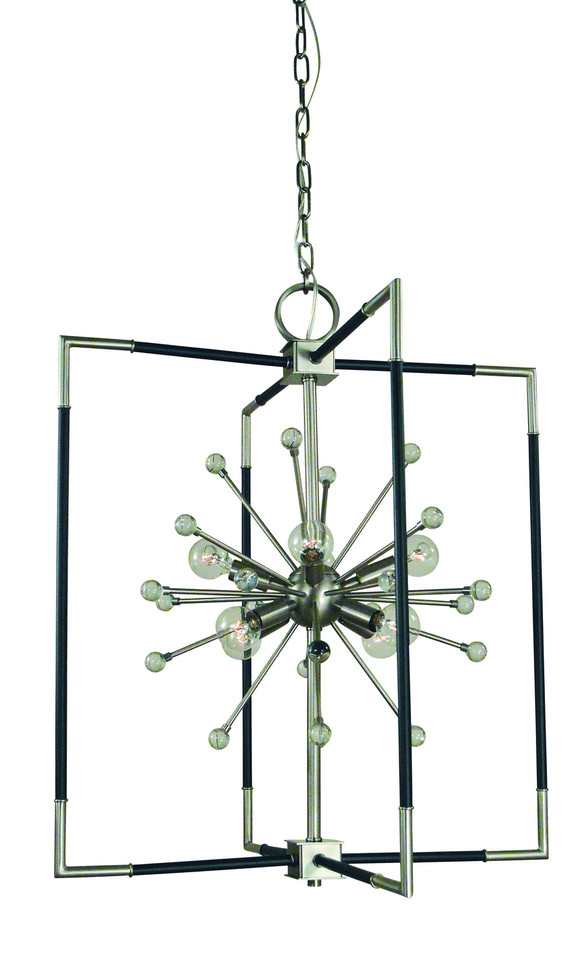 Framburg - L1118 BN/MBLACK - Eight Light Chandelier - Zeta - Brushed Nickel with Matte Black Accents Framburg - L1118 BN/MBLACK - Eight Light Chandelier - Zeta - Brushed Nickel with Matte Black Accents