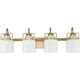 Progress Lighting - P300441-163 - Four Light Bath - Fessler - Vintage Brass