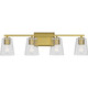 Progress Lighting - P300460-191 - Four Light Bath - Vertex - Brushed Gold