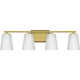 Progress Lighting - P300464-191 - Four Light Bath - Vertex - Brushed Gold