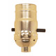 Satco - 80-1529 - On-Off Push Thru Socket - Brite Gilt