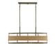 Savoy House - 1-7770-4-177 - Four Light Linear Chandelier - Arcadia - Burnished Brass with Natural Rattan