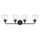 Savoy House - 8-7205-4-BK - Four Light Bath Bar - Vale - Black