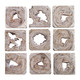 Uttermost - 04177 - Wall Art S/9 - Bahati - White Washed Ivory With Coffee Brown