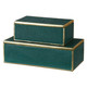 Uttermost - 18723 - Boxes S/2 - Karis - Green w/Bright Gold Leaf