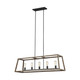 Visual Comfort Studio - F3193/5WOW/AF - Five Light Linear Chandelier - Gannet - Weathered Oak Wood / Antique Forged Iron