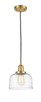 manufacturer_finish:Satin Gold|manufacturer_glass:Clear Deco Swirl Bell Glass