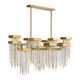 Waterfall 16 Light Chandelier in Aged Brass (360-CD10415-16-AGB)