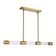 Zigrina LED Linear Pendant in Aged Brass (360-PL11725-LED-3-AGB-G3)