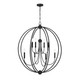 Crystorama - 2246-BF_NOSHADE - Eight Light Chandelier - Sylvan - Black Forged