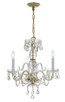 Crystorama - 5044-PB-CL-I - Three Light Mini Chandelier - Traditional Crystal - Polished Brass