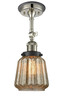 Innovations - 201FBP-PNBK-G146 - One Light Semi-Flush Mount - Franklin Restoration - Polished Nickel