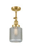 Innovations - 201F-SG-G262 - One Light Semi-Flush Mount - Franklin Restoration - Satin Gold