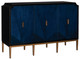 Currey and Company - 3000-0082 - Cabinet - Kallista Collection - Dark Sapphire/Caviar Black/Antique Brass