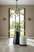 Eli Four Light Chandelier in Blackened Iron/Smoke/Black (314-DMI13)