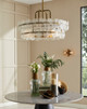 Cascade Four Light Chandelier in Clear/Antique Brass (314-DMI15)