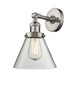 manufacturer_finish:Brushed Satin Nickel|manufacturer_glass:Clear Large Cone